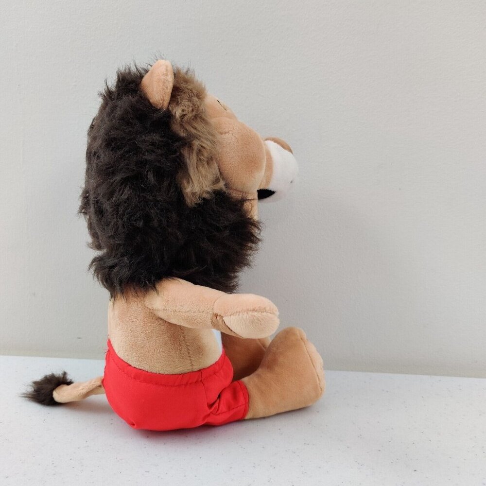 Kalahari Plush 12" Lou The Lion Stuffed Animal Vacation Souvenir in Swim Trunks - Picture 5 of 10